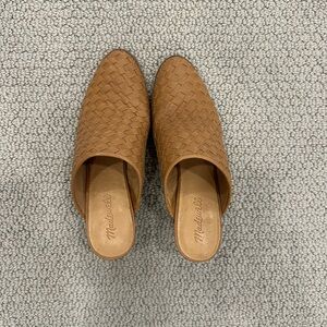 Madewell Harper Woven Leather Mules- Size 8